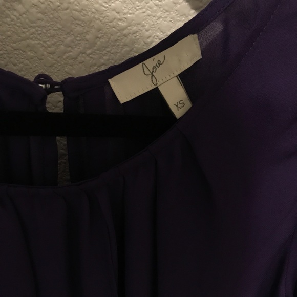 Joie 100% Silk Purple Peplum Blouse - Picture 5 of 6